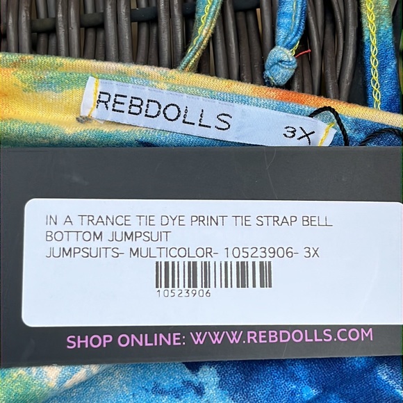 NWT Rebdolls tie dye jumpsuit 3X - Picture 6 of 12